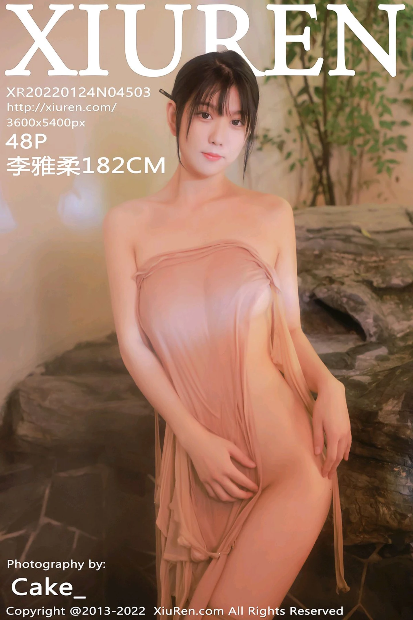 [XiuRen秀人网]No.4503_模特李雅柔182CM温泉主题粉色薄透服饰配无内肉丝湿身诱惑写真48P-秀人网 - XiuRen.Space